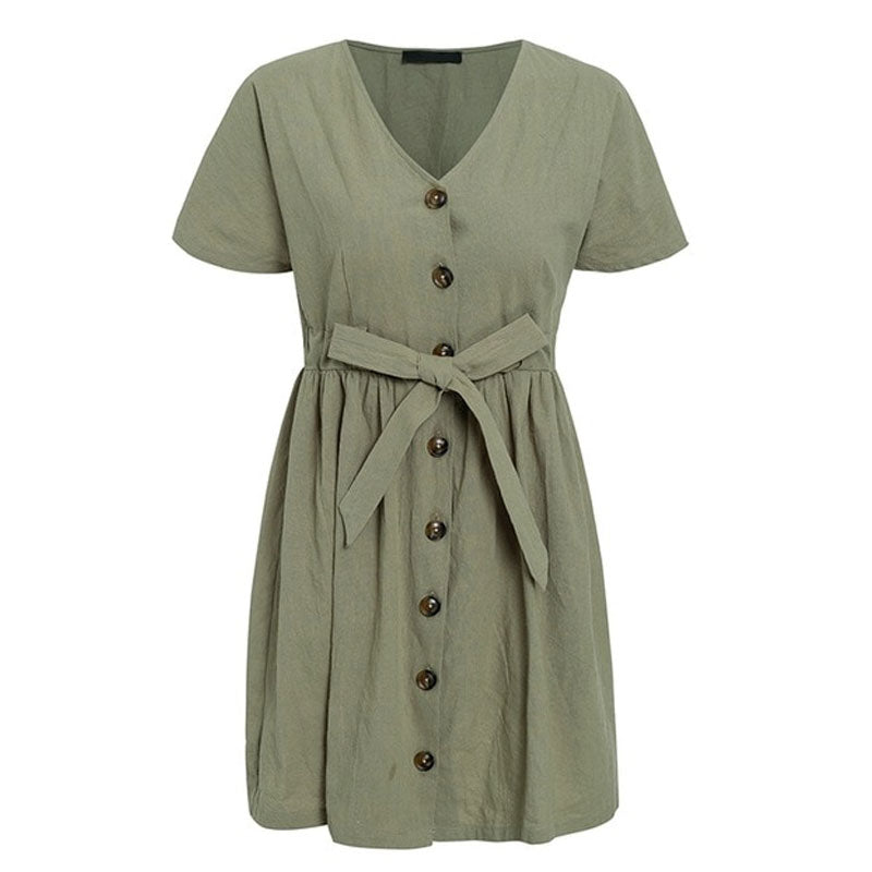 Vintage Button Women Dress