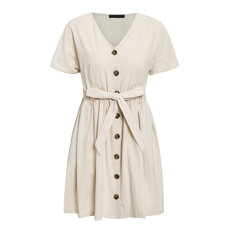 Vintage Button Women Dress