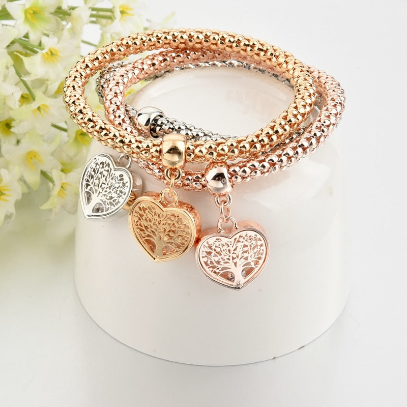 Heart Bracelet & Chain Set