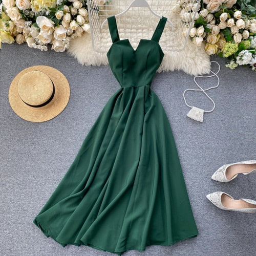 Women V Neck Long Party Dresses