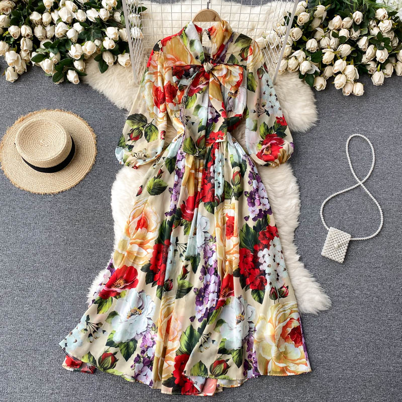 Print Chiffon Beach Dress